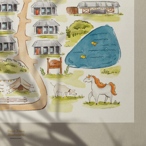 The woods farm wedding map