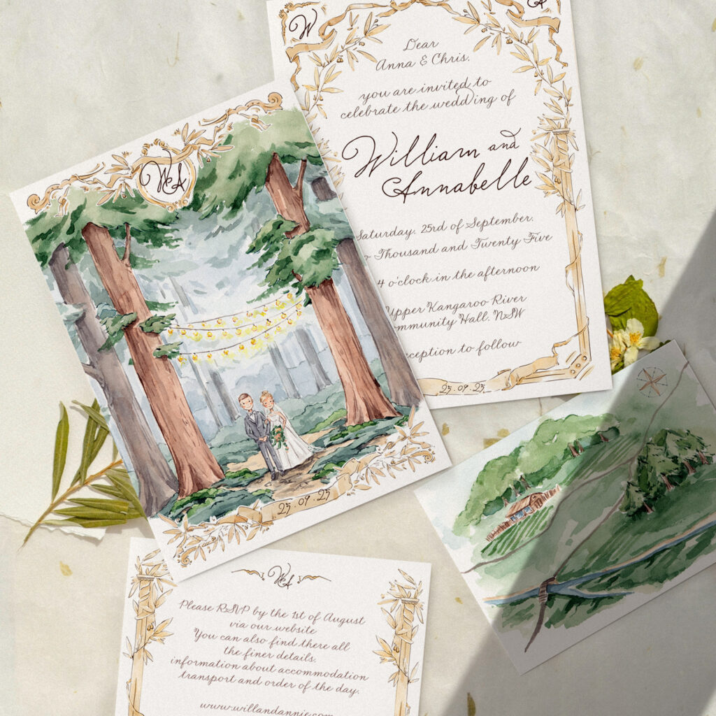 Wedding Invitation Set Forest